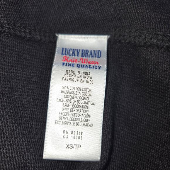 Lucky Brand Black Embroidered Open Front Wrap Cardigan. Size XS. - Picture 6 of 7